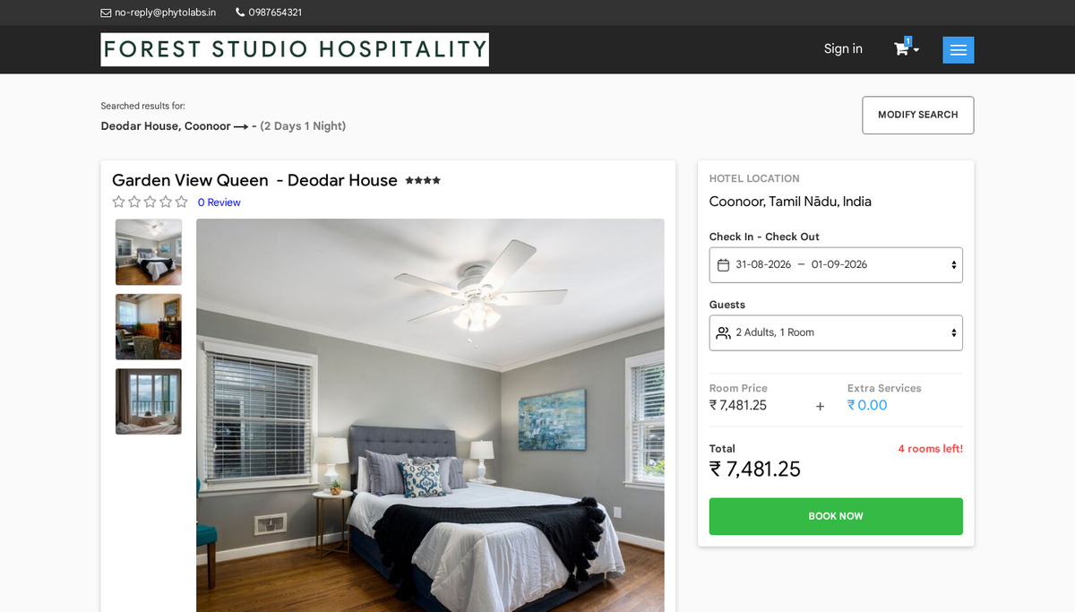 A room page on the booking site